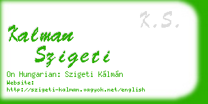 kalman szigeti business card
